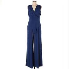 Vince Camuto Long Sleeveless Navy Jumpsuit
