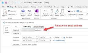 an outlook meeting without sending