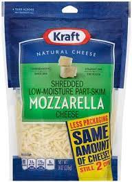 kraft mozzarella shredded cheese 8 oz