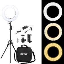 Zomei 14 Inch Dimmable Led Ring Light Phone Holder Camera Photo Video Lighting Kit For Makeup Smartphone Youtube Video Shooting Photographic Lighting Aliexpress