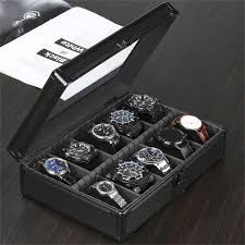 Watch Box Elegant Black Aluminum Alloy