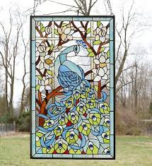 Large Handcrafted Stained Glass Peacock