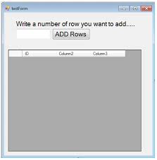 add rows in daridview using loop