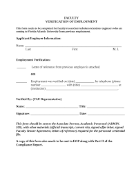 Verification Of Employment Letter For Previous Employee Template