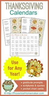 Thanksgiving Calendar Printables