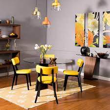 1 table and 4 chairs yellow black iaah