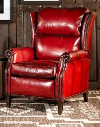 oakley red leather recliner high