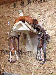 wood saddle rack mount horse tack