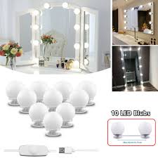 Details About Hollywood Vanity Make Up Mirror Lights Kit 10 Bulb Led Dimmable Light 3 Colors