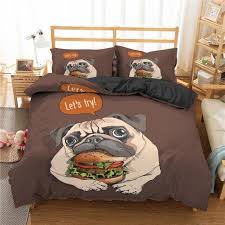 Lovely Cartoon Pug Dog Bedding Set