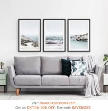 Framed Ocean Print Set Of 3 Extra Large