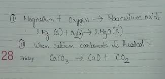 write the balanced chemical equations