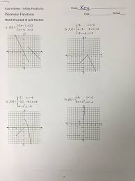 Worksheet Piecewise Functions Answer