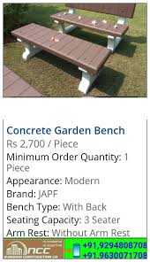 In fact, this bench will likely blend into its surroundings and look like it was there all along. Rcc Concrete Garden Furniture With Nandani Construction Facebook