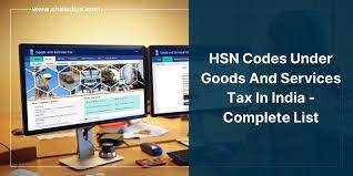 hsn codes under goods and services tax