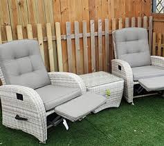 You don't have to be uncomfortable in your yard from now on, with the now availablle new range of reclining rattan furniture available at sapcote garden centre in the leicester area. Reclining Rattan Chairs Reclining Garden Furniture Sets For Sale Uk