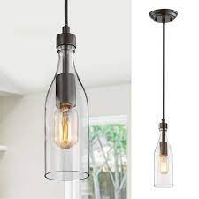 Lnc Linear Bronze Pendant Light 1 Light