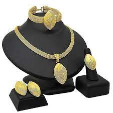 24k gold plated dubai necklace earrings