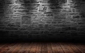 wooden floor with stone wall black