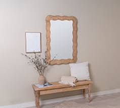 Scalloped Rattan Rectangle Wall Mirror
