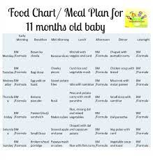 11 month baby food chart food chart