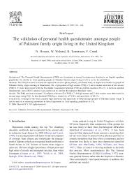 Pdf The Validation Of Personal Health Questionnaire Amongst