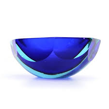 Blue Murano Glass Bowl 1960s
