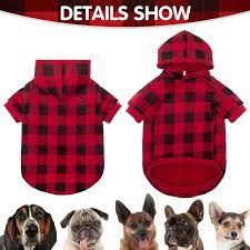 Cozy Plaid Dog Hoodie With Hat