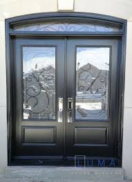 Black Steel Entry Door With Transom Luma