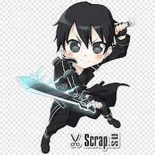 Kirito Asuna Chibi Sword Art Online Anime, asuna, black Hair, manga png