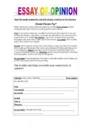 Opinion Essay Worksheets