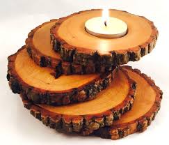 Spiral Wood Candle Holder Handmade