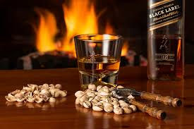 Download now terjual koleksi botol miras minuman alkohol bekas bandung. Hd Wallpaper Black Label Whisky Pistachio Nuts Fireside Alcohol Beverage Wallpaper Flare