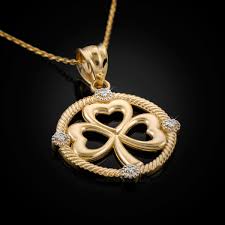 Find great deals on ebay for irish jewelry necklace. Gold Shamrock Clover Irish Diamond Pendant Necklace