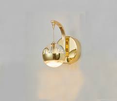 Round Crystal Ball 8w Gold Wall Sconce