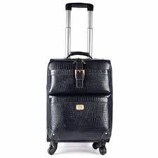 s k leather age trolly bag