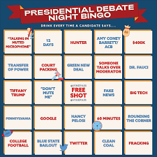 We did not find results for: 2020 Final Presidential Debate Bingo Card Drinking Game Vinepair