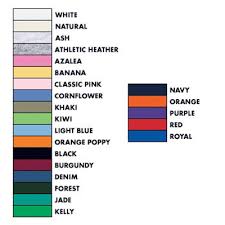 Fruit Of The Loom Color Chart Specialty Cap