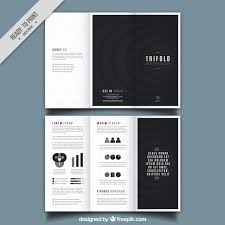 Trifold Brochure Design With Black Round Shapes Vector Free Download