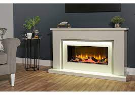 Grey Marble Electric Fireplace Suite