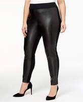 Inc Plus Size Faux Leather Front Skinny Pants