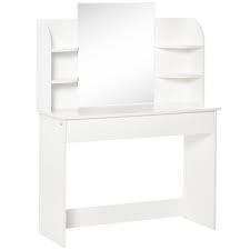 homcom 42 5 in white makeup vanity with