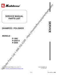 koblenz p 1800 service manual pdf