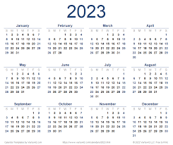 2023 calendar templates and images