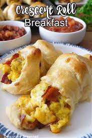 crescent roll breakfast with bacon egg