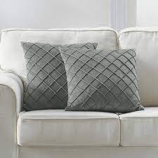 velvet grey throw pillow cover 18 x 18