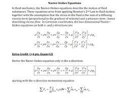 navier stokes equations in fluid