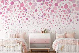 Wallpaper Pink Dots Mural Wallpaper