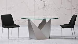 Round Glass Dining Table With