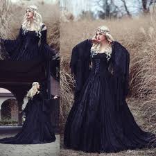 Get great selections of discount plus size wedding dresses for women. Discount Plus Size Retro Gothic Wedding Dresses High Quality Black Full Lace Long Sleeved Medieval Bridal Gowns Lace Up Back With Train Wedding Dress Online Sto Gothic Wedding Dress Medieval Wedding
